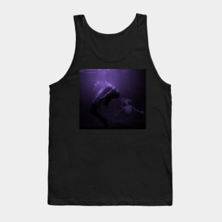 Mermaid Saves Drowning Victim in Purple Underwater Scene Tank Top